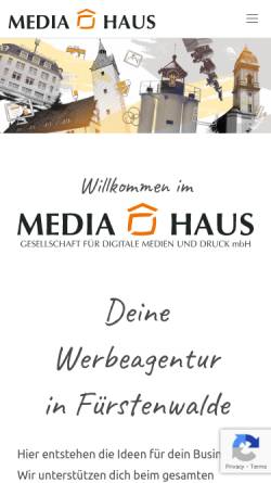 Vorschau der mobilen Webseite www.mediahaus-gmbh.de, Mediahaus Gesellschaft für digitale Medien und Druck mbH