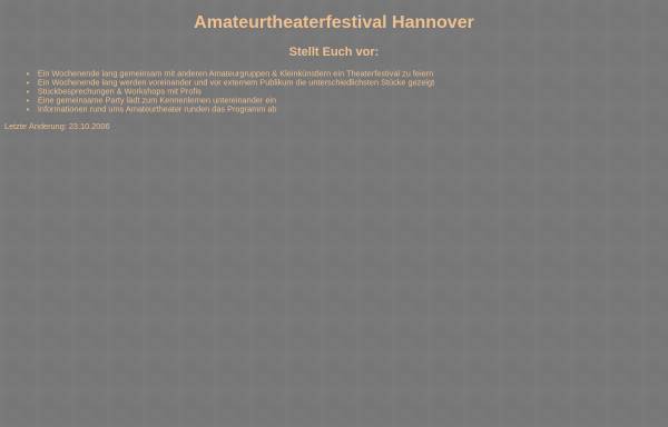 Vorschau von www.amateurtheaterfestival-hannover.de, Amateurtheaterfestival Hannover 2007