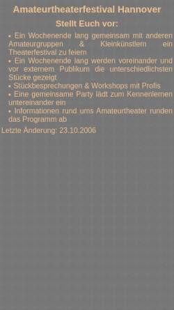 Vorschau der mobilen Webseite www.amateurtheaterfestival-hannover.de, Amateurtheaterfestival Hannover 2007