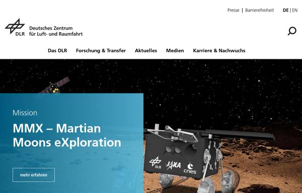 Vorschau von www.dlr.de, Deutsches Zentrum für Luft- und Raumfahrt
