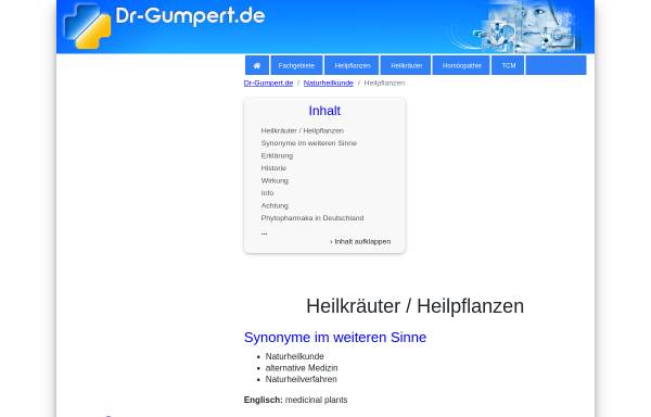Vorschau von www.dr-gumpert.de, Dr. Gumpert: Heilpflanzen