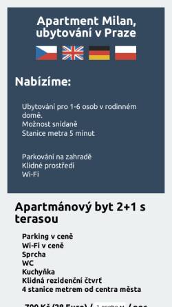 Vorschau der mobilen Webseite apartment.webzdarma.cz, Ferienwohnung Milan, Familie Milan Klempíř