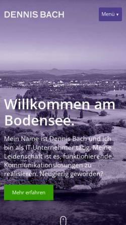 Vorschau der mobilen Webseite www.dennisbach.de, Dennis Bach Screendesign & Webdevelopment