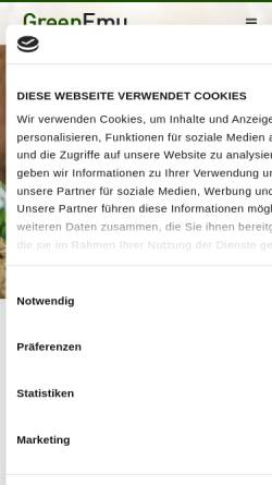 Vorschau der mobilen Webseite greenemu.de, GreenEmu, Björn Bühler