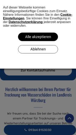 Vorschau der mobilen Webseite pfister-trocknung.de, Pfister Trocknungs-Service GbR