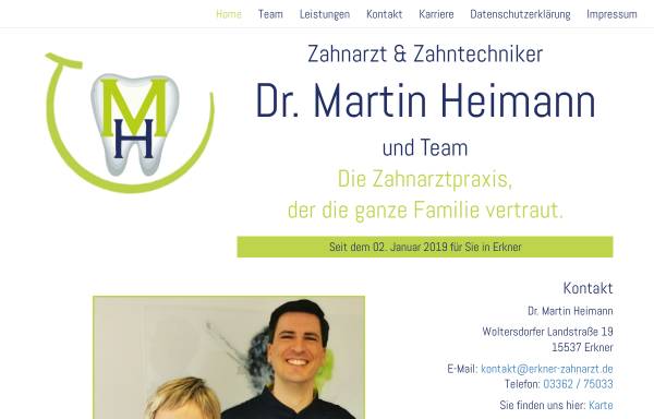 Vorschau von www.zahnarzt-erkner.de, Glander & Wohler, Zahnärztliche Praxisgemeinschaft