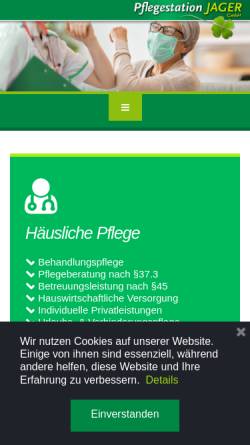 Vorschau der mobilen Webseite www.pflegestationjager.de, Pflegedienst Gudrun Jager, Häusliche Alten- und Krankenpflege