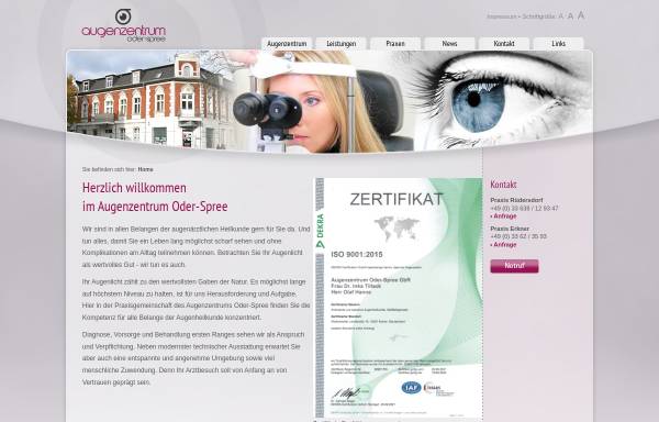Vorschau von www.az-oder-spree.de, Augenzentrum Oder-Spree