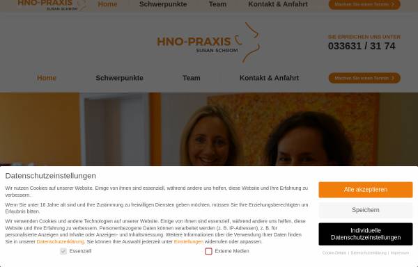 Vorschau von www.hno-bad-saarow.de, Susan Ganswindt, HNO-Arztpraxis