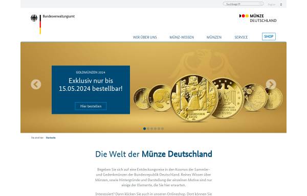 Verkaufsstelle für Sammlermünzen der Bundesrepublik Deutschland