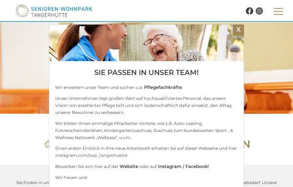 Vorschau von www.senioren-wohnpark-tangerhuette.de, Senioren-Wohnpark Tangerhuette GmbH