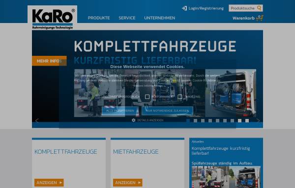 Vorschau von www.karotechnik.de, KaRo Kanal- und Rohrreinigungsmaschinen GmbH