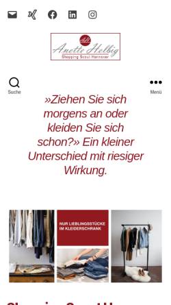 Vorschau der mobilen Webseite shoppingscout-hannover.de, Shopping Scout Hannover - Anette Helbig
