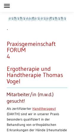 Vorschau der mobilen Webseite www.ergotherapiekonstanz.de, FORUM4 – Ergotherapie Thomas Vogel