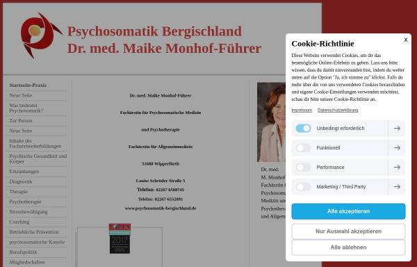Vorschau von psychosomatik-bergischland.de, Psychosomatik-Bergischland Dr.med. Maike Monhof