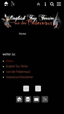 Vorschau der mobilen Webseite www.englishtoyterrier.de, Von der Fledermaus