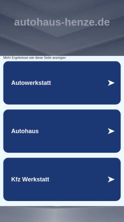 Vorschau der mobilen Webseite www.autohaus-henze.de, Autohaus Henze