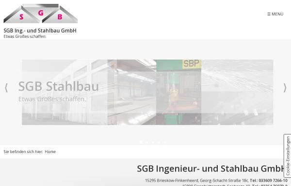 Vorschau von www.sgb-stahlbau.de, SGB Ing.- u. Stahlbau GmbH