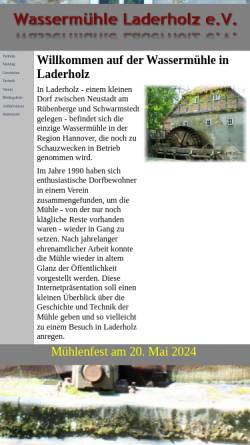 Vorschau der mobilen Webseite www.xn--wassermhle-laderholz-vec.de, Wassermühle Laderholz - Heimatbundgruppe Laderholzer Wassermühle e.V.