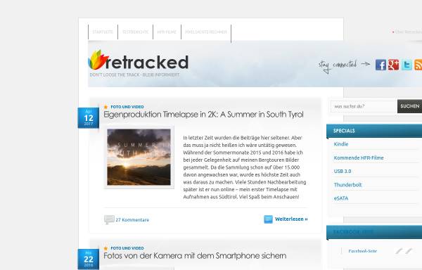 Vorschau von www.retracked.net, Retracked