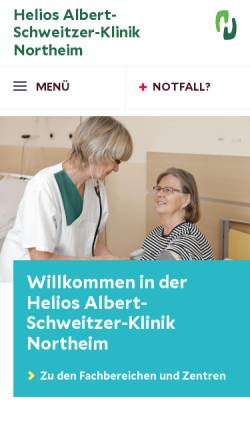 Vorschau der mobilen Webseite www.helios-gesundheit.de, HELIOS - Albert-Schweitzer-Klinik Northeim