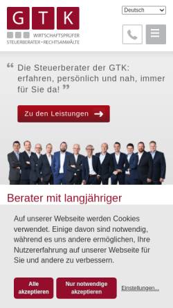Vorschau der mobilen Webseite www.gtkp.de, GINSTER • THEIS • KLEIN & PARTNER mbB Steuerberater