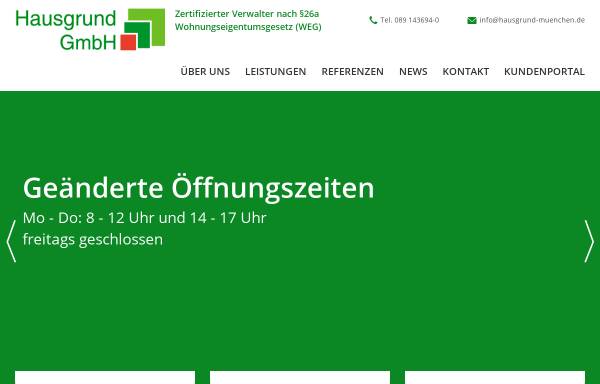 Vorschau von www.hausgrund-muenchen.de, Ihre Hausverwaltung in München für Wohnungseigentum und Mietimmobilien