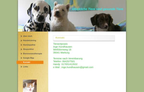 Vorschau von www.ganzheitliche-tierarztpraxis.com, Tierarztpraxis Inge Hundhausen