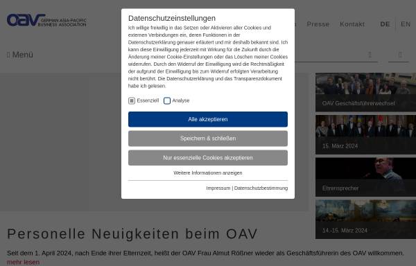 Vorschau von www.oav.de, OAV, Ostasiatischer Verein e.V.