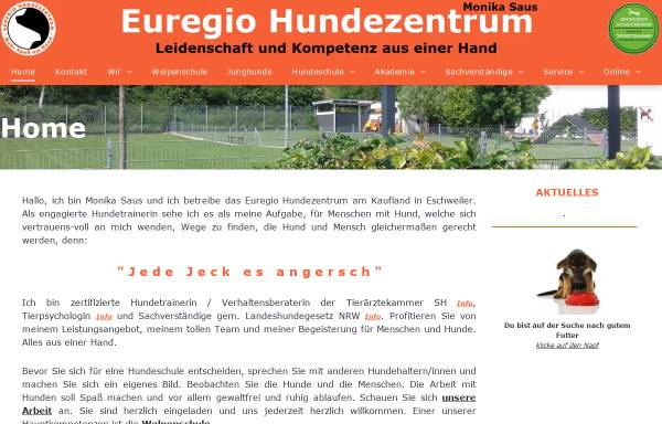 Vorschau von www.euregio-hundezentrum.de, Euregio Hundezentrum