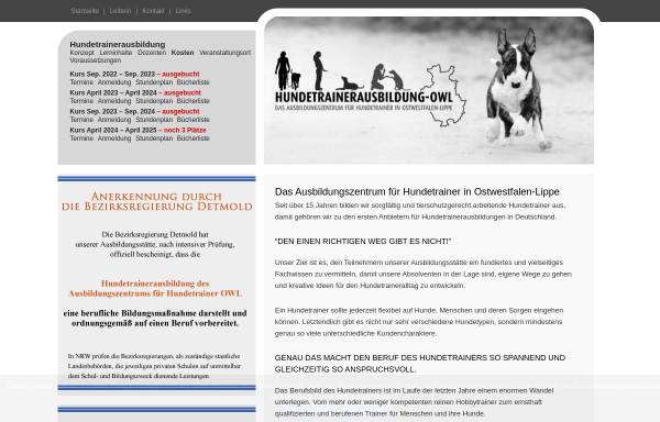 Vorschau von www.zertifizierte-hundetrainerausbildung.de, Hundetrainerausbildung OWL