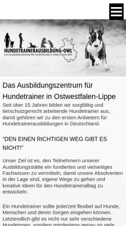 Vorschau der mobilen Webseite www.zertifizierte-hundetrainerausbildung.de, Hundetrainerausbildung OWL