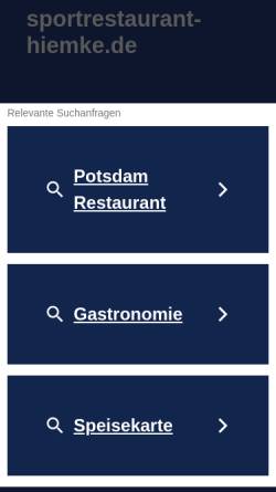Vorschau der mobilen Webseite www.sportrestaurant-hiemke.de, Sportrestaurant Hiemke