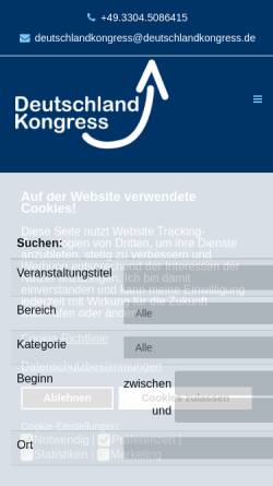 Vorschau der mobilen Webseite www.deutschland-kongress.de, Deutschlandkongress