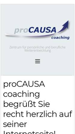 Vorschau der mobilen Webseite www.procausa.de, Procausa Centrum für Persönliche und Berufliche Weiterentwicklung