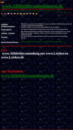 Vorschau der mobilen Webseite www.altkleidersammlungen.de, Altkleidersammlungen - Rainer Leisker