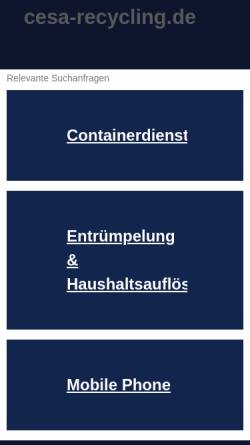 Vorschau der mobilen Webseite www.cesa-recycling.de, Cesa Altstoffwiederverwertung GmbH