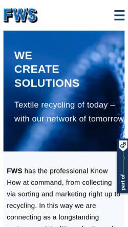 Vorschau der mobilen Webseite www.fws.de, FWS GmbH & Co. KG