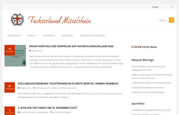 Vorschau von www.fechten-mittelrhein.de, Fechterbund Mittelrhein