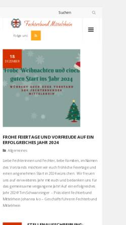 Vorschau der mobilen Webseite www.fechten-mittelrhein.de, Fechterbund Mittelrhein