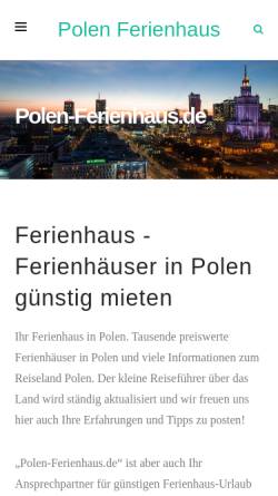Vorschau der mobilen Webseite www.polen-ferienhaus.de, Polen-Ferienhaus.de