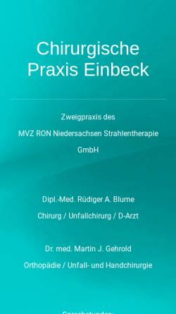 Vorschau der mobilen Webseite www.chirurgie-einbeck.de, Chirurgische Praxis Einbeck - Dipl.-Med. Rüdiger Blume