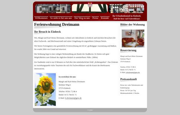 Vorschau von www.ferienwohnung-dreimann.de, Ferienwohnung Dreimann - Margit und Karl-Heinz Dreimann