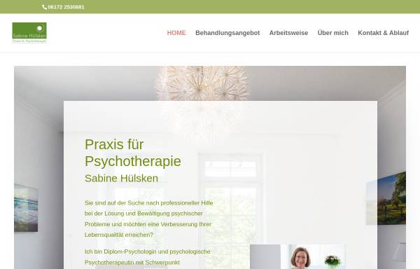Vorschau von psychotherapie-huelsken.de, Dipl.- Psych. Sabine Hülsken