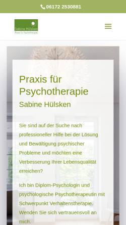 Vorschau der mobilen Webseite psychotherapie-huelsken.de, Dipl.- Psych. Sabine Hülsken