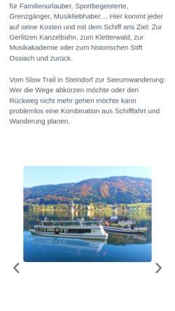 Vorschau der mobilen Webseite www.drau-schiffahrt.at, Drau Fluss Schifffahrt