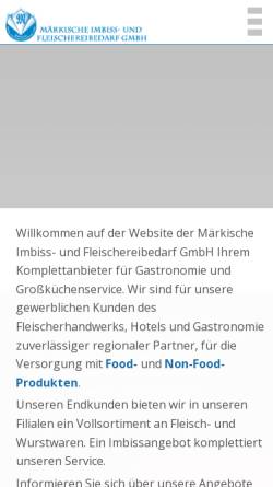 Vorschau der mobilen Webseite www.die-maerkische.de, Märkische Imbiss- und Fleischereibedarf GmbH