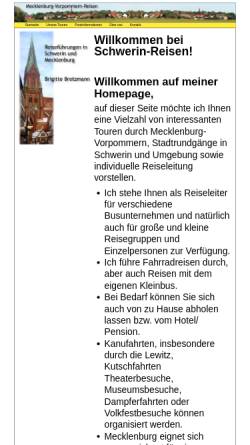 Vorschau der mobilen Webseite www.schwerin-reisen.de, Brigitte Bretzmann