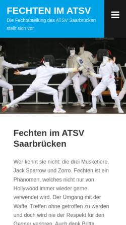 Vorschau der mobilen Webseite www.atsv-fechten.de, ATSV Saarbrücken e.V. 1848