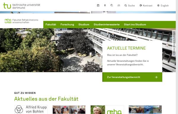 Vorschau von www.fk-reha.tu-dortmund.de, Fakultät Rehabilitationswissenschaften, TU Dortmund